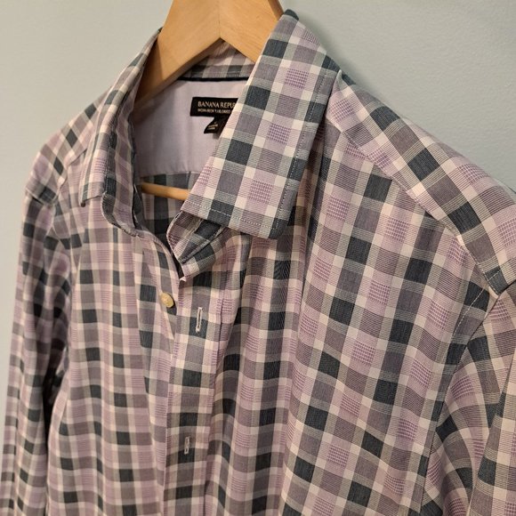 Banana Republic Other - Banana Republic Non Iron Tailored Slim Fit men's large button down plaid shirt